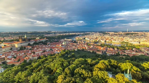 Wonderful Timelapse View City Prague Petrin Observation Tower Czech Republic — Stock Photo, Image