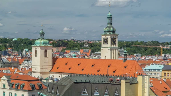 Top View Height Powder Tower Prague Timelapse Old Town Historical — Stock Photo, Image