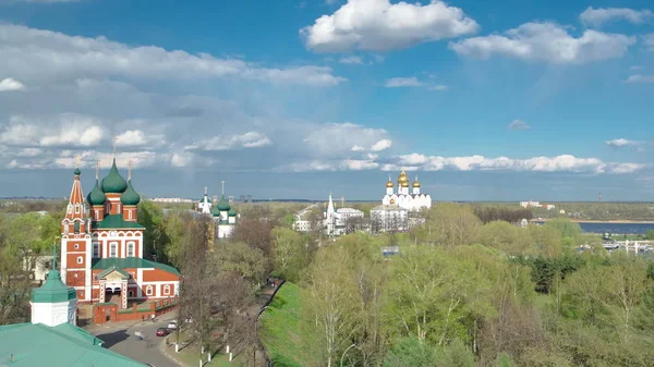 Panorama Della Città Jaroslavl Timelapse Dal Campanile Del Monastero Spaso — Foto Stock