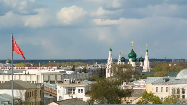 Panorama Della Città Jaroslavl Timelapse Dal Campanile Del Monastero Spaso — Foto Stock