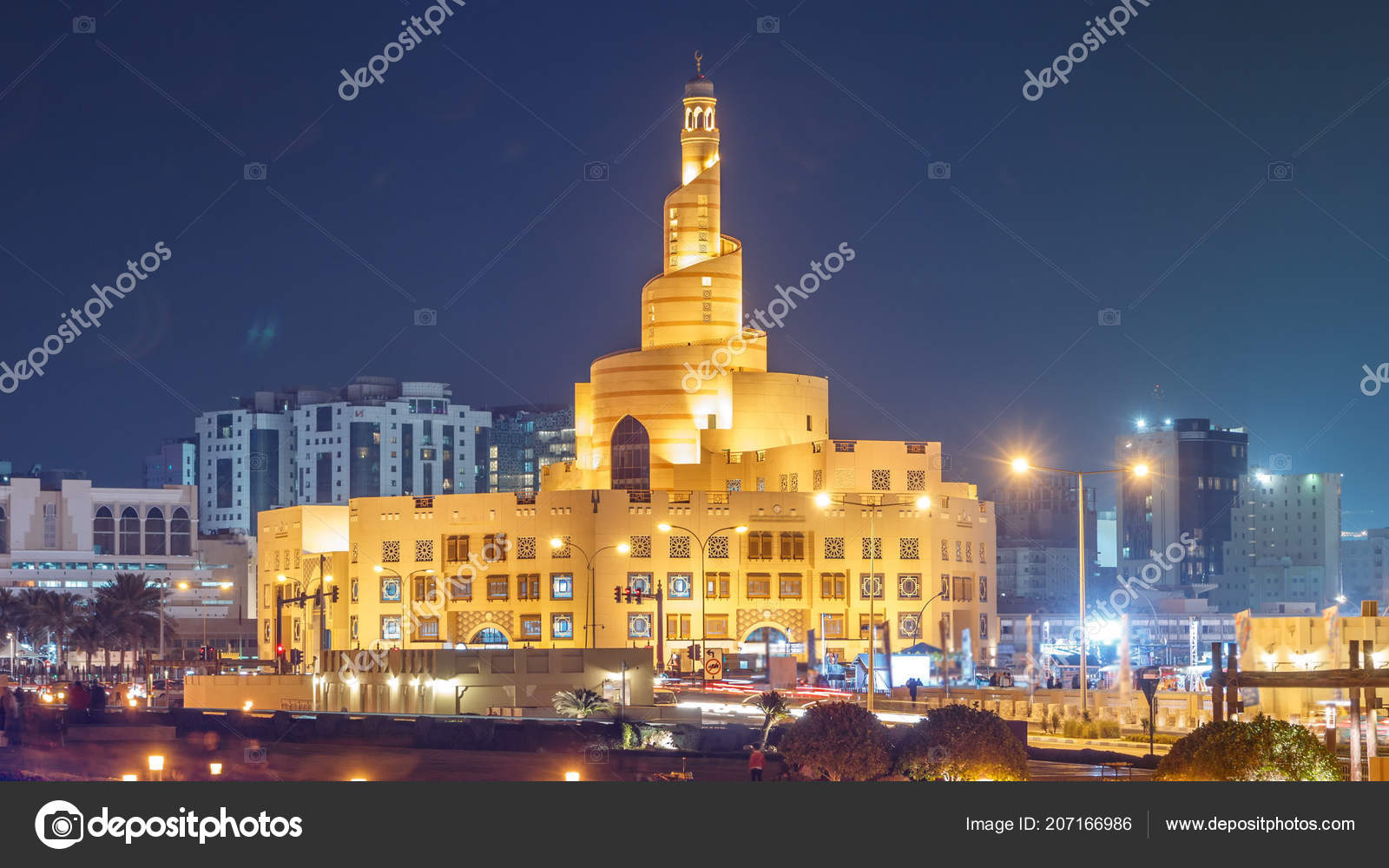 Ночь Исламского Культурного Центра Катара Дохе Катаре Ближнем.