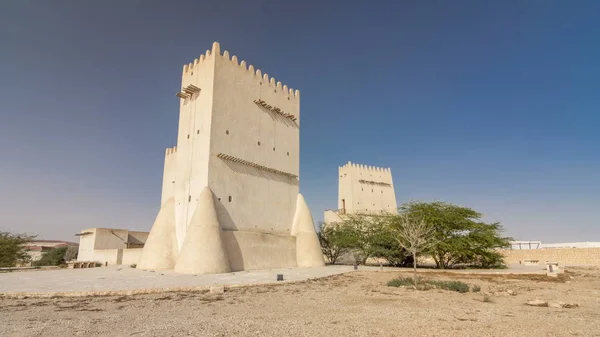 Barzan Towers Timelapse Hyperlapse Strážní Věže Umm Salal Mohammed Poblíž — Stock fotografie