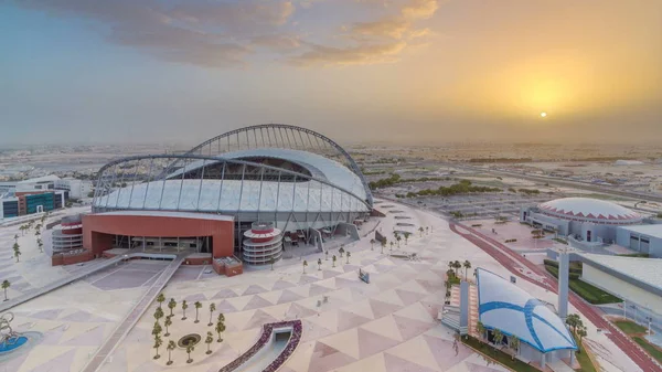 Доха Катар Circa 2018 Вид Aspire Зони Зверху Сходом Сонця — стокове фото
