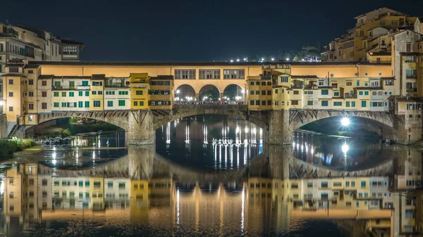 Talya Nın Floransa Kentindeki Arno Nehrinin Üzerindeki Ünlü Ponte Vecchio — Stok fotoğraf