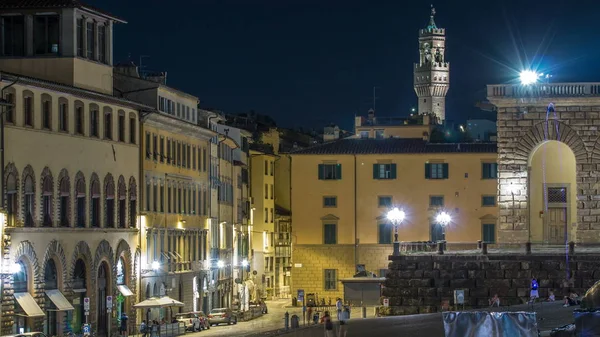 Tourists Sloping Square Piazza Pitti Palace Pitti Night Florence Top — Stock Photo, Image