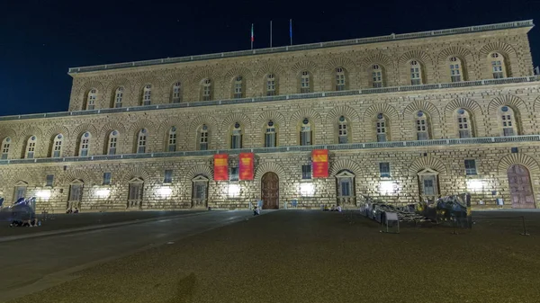 Palazzo Pitti Galeri Timelapse Hyperlapse Talyanca Görünümünü Gece Şehir Floransa — Stok fotoğraf