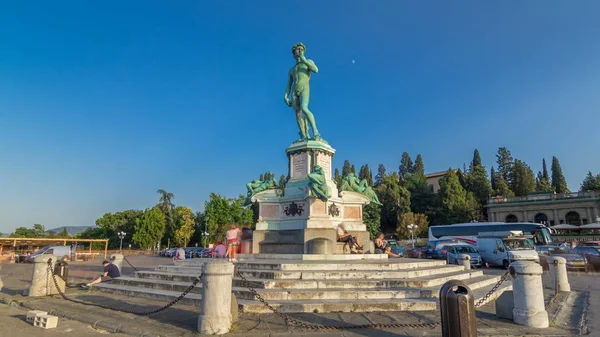 Michelangelo Tarafından David Heykeli Floransa Piazzale Michelangelo Timelapse Hyperlapse Bronz — Stok fotoğraf