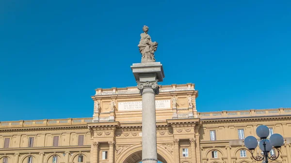 Republic Square Timelapse Colonna Dell Abbondanza Arch Honor First King — Stock Photo, Image