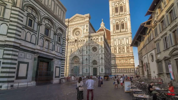 Przodu Basilica Santa Maria Del Fiore Timelapse Hyperlapse Którym Jest — Zdjęcie stockowe