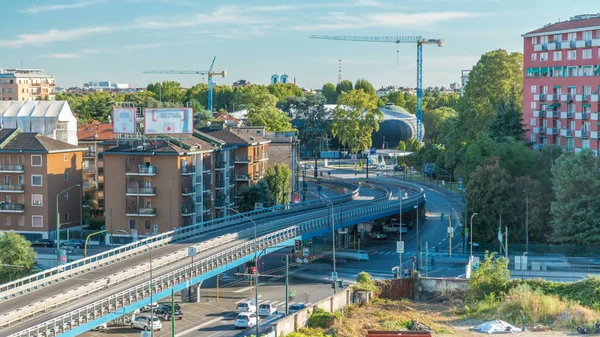 Modern Buildings New Area Portello Timelapse Milan Italy Top View — Stock Photo, Image