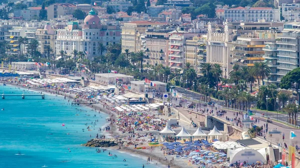 Fin Strand Dag Landskap Antenn Ovanifrån Timelapse Frankrike Trevlig Strand — Stockfoto