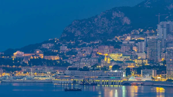 Cityscape Монте Карло Ночь День Переход Timelapse Монако Летнего Восхода — стоковое фото