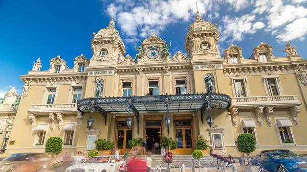 Vista Frontal Grand Casino Monte Carlo Hiperlapso Temporal Mônaco Edifício — Fotografia de Stock