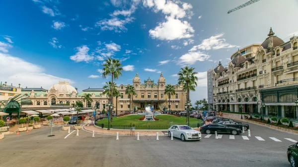 Vista Frontal Grand Casino Monte Carlo Timelapse Mônaco Edifício Histórico — Fotografia de Stock