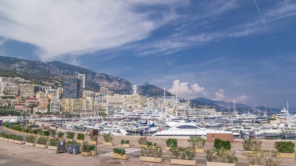 Monte Carlo Porto Hercule Panorama Timelapse Iperlapse Vista Argine Con — Foto Stock