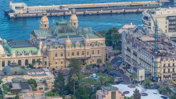 Cityscape Monte Carlo Monako Dzień Nocy Przejścia Timelapse Dachów Budynków — Zdjęcie stockowe