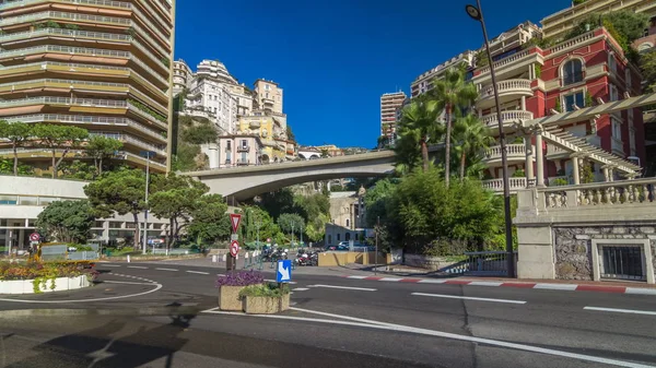 Iglesia Mónaco Sainte Devote Puente Principado Montaña Ciudad Estado Timelapse —  Fotos de Stock