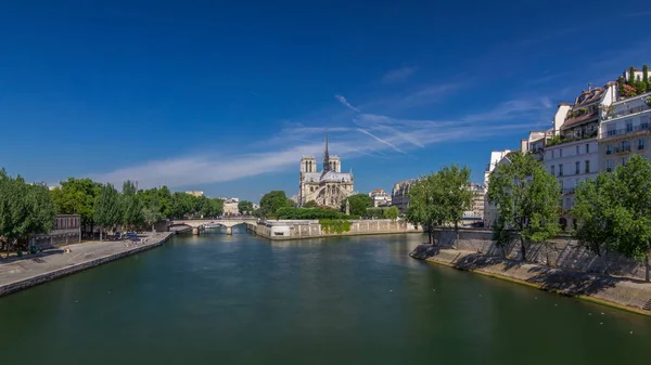 Seine Notre Dame Paris Timelapse Hyperlapse Uno Dei Simboli Più — Foto Stock