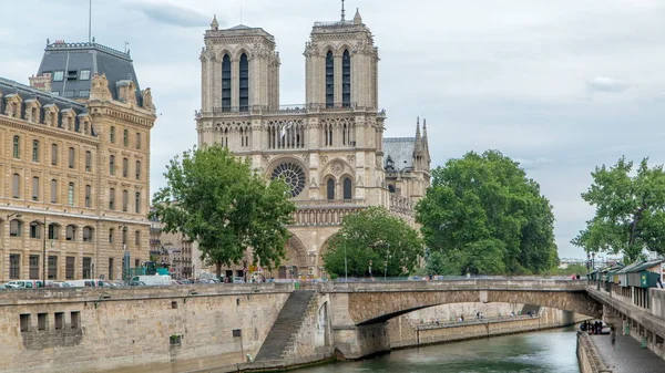 Notre Dame Paris Und Seine Zeitraffer Ist Eines Der Berühmtesten — Stockfoto