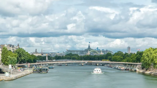 Grand Palais Sergi Salonu Royal Köprü Timelapse Görüldüğü Gibi Seine — Stok fotoğraf