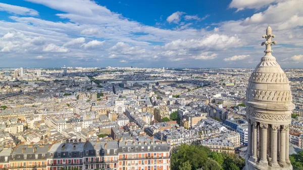 Paris Timelapse Fransa Panoraması Kutsal Kalp Bazilikası Montmartre Sacre Coeur — Stok fotoğraf