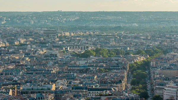 Panorama París Timelapse Con Arco Triunfal Francia Vista Superior Desde — Foto de Stock