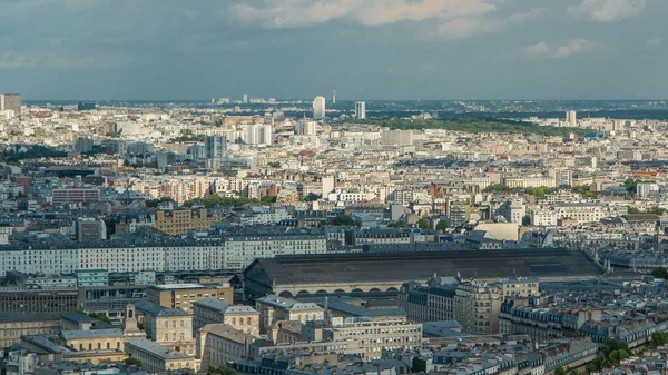 Paris Timelapse Fransa Panoraması Kutsal Kalp Bazilikası Montmartre Sacre Coeur — Stok fotoğraf