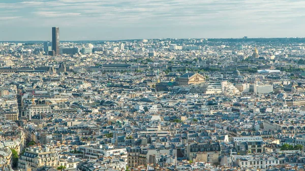 Panorama París Timelapse Francia Vista Superior Desde Basílica Del Sagrado — Foto de Stock