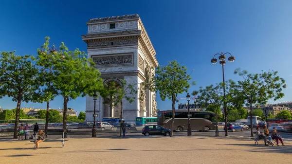 Arc Triomphe Triumphal Arch Star Timelapse Hyperlapse One Most Famous — Stock Photo, Image