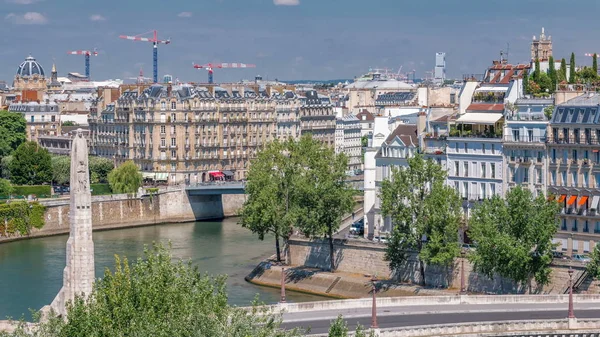 Panorama Von Paris Timelapse Mit Cite Island Blick Von Der — Stockfoto