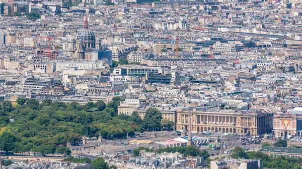 Вид Сверху Париж Главные Достопримечательности Европейского Мегаполиса Площадью Согласия Вид — стоковое фото