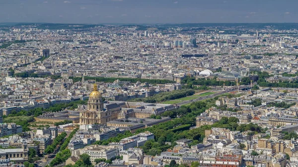 Вид Зверху Париж Горизонт Зверху Timelapse Основні Віхи Європейських Мегаполіс — стокове фото