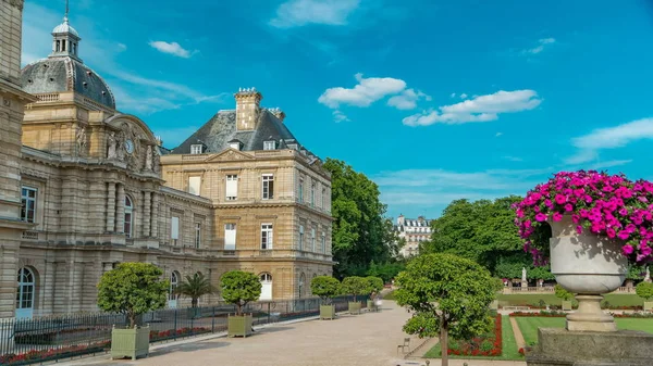 Люксембурзький Палац Парк Тімелапс Гіперлапс Парижі Жардін Люксембургу Один Найкрасивіших — стокове фото