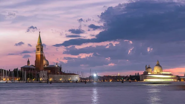 Båtar Canal Grande Och Basilikan Santa Maria Della Salute San — Stockfoto