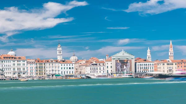 Venecia Panorama Timelapse Con Palacio Ducal Santa Maria Della Visitazione — Foto de Stock