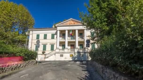 Museo Di Villa Ferrajoli στην όμορφη πόλη του Αλμπάνο Laziale timelapse hyperlapse, Ιταλία — Αρχείο Βίντεο