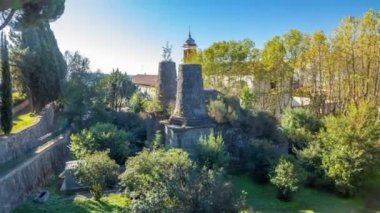 Horatii ve Curiatii kabirde güzel kasaba Albano Laziale timelapse hyperlapse, İtalya