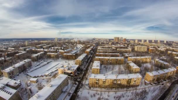 La ciudad de Kharkiv de arriba timelapse en invierno. Ucrania . — Vídeos de Stock