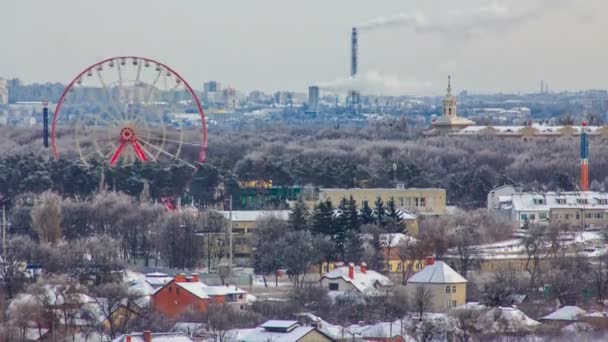 Харківська міська зверху timelapse взимку. Україна. — стокове відео