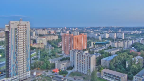 Ciudad de Kharkiv desde arriba día a noche timelapse. Ucrania . — Vídeo de stock