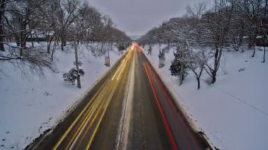 Spusk, Passionarie Klochkovsky yokuş aşağı bir gece timelapse için Kharkiv Şehir günün en eski yolların