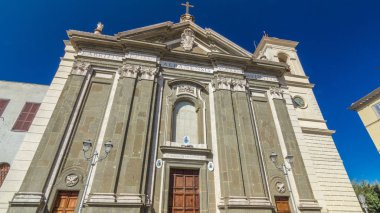 Duomo di San Pancrazio Martire in beautiful town of Albano Laziale timelapse hyperlapse, Italy. Front view at sunny day clipart