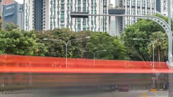 Le carrefour des rues de Singapour près de Chinatown timelapse . — Video