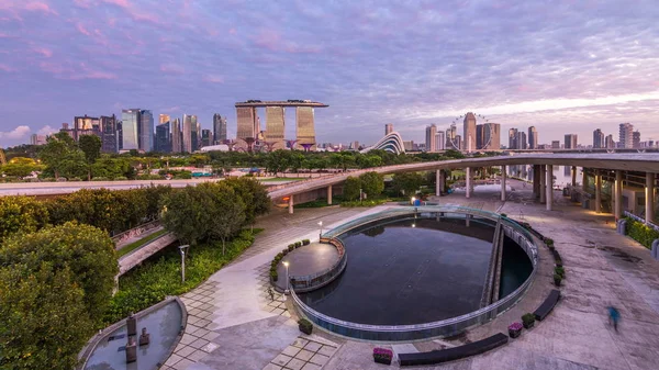 Marina Bay Sands Jardines Junto Bahía Con Bosque Nuboso Cúpula —  Fotos de Stock