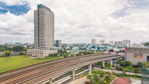 Jurong Východ Interchange Stanice Metra Letecké Timelapse Jeden Hlavních Integrovaným — Stock fotografie