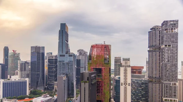 Widok Lotu Ptaka Chinatown Downotwn Singapurze Timelapse Wieczór Dachu Nowoczesne — Zdjęcie stockowe