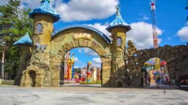 Gorki Central Park Kültür ve boş zaman Kharkov timelapse, Ukrayna