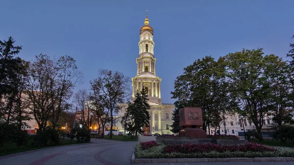 Campanile Della Cattedrale Dell Assunzione Uspenskiy Sobor Giorno Alla Notte — Foto Stock