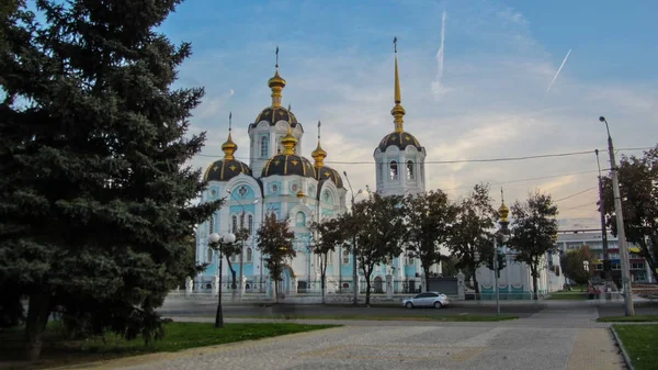 Templo Ortodoxo San Alejandro Ciudad Járkov Ucrania Timelapse Iglesia Día — Foto de Stock