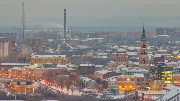 Annunciation Cathedral Day Night Transition Timelapse Sunset One Tallest Orthodox — Stock Photo, Image